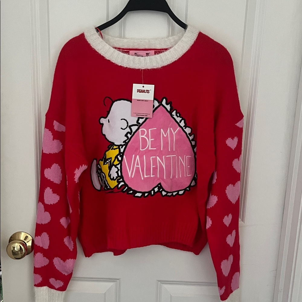 NWT! Peanuts Red and Pink Valentine's Sweater